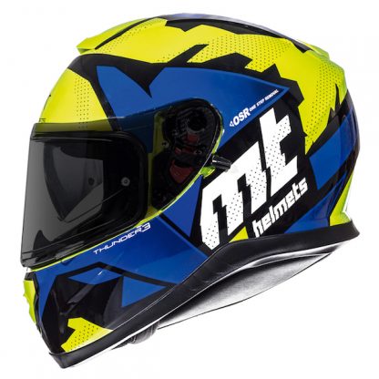 MT Thunder 3 Torn Motorcycle Helmet Blue