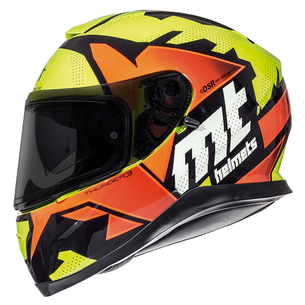 MT Thunder 3 SV Trace Helmet Motorcycle Motorbike Crash Full Face Matt Orange 