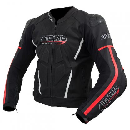 Armr Moto Raiden 2 Leather Motorcycle Jacket Red