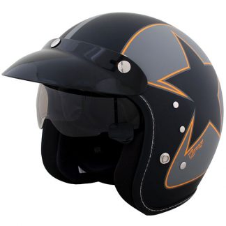 Duchinni D501 Garage Open Face Motorcycle Helmet Black