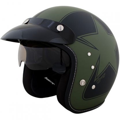 Duchinni D501 Garage Open Face Motorcycle Helmet Green