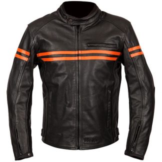 Weise Brunel Leather Motorcycle Jacket Orange