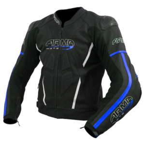 Armr Moto Raiden 2 Leather Motorcycle Jacket Blue