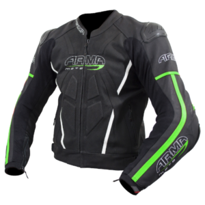Armr Moto Raiden 2 Leather Motorcycle Jacket Green