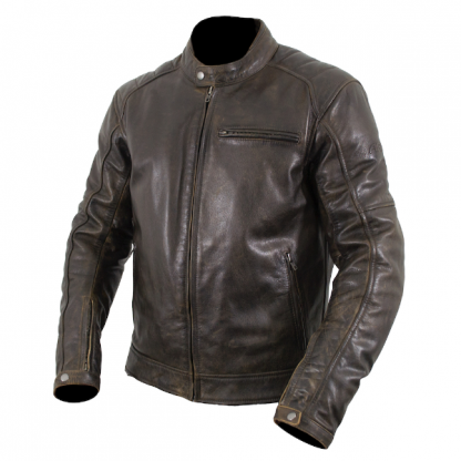 Armr Moto Hiro Classic Leather Motorcycle Jacket Brown