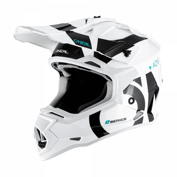 Oneal 3 Series Helmet Flat White with Two-X Racing Goggles Crosshelm Motocross 