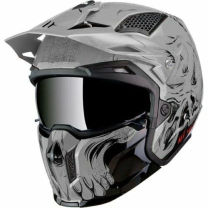 MT Streetfighter Darkness Motorcycle Helmet Grey