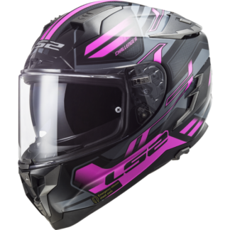 LS2 FF327 Challenger Motorcycle Helmet – Spin Titanium Fluo Pink