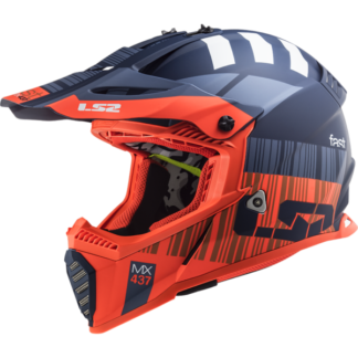 LS2 MX437 Fast Evo Mini XCode Motorcycle Helmet  Matt Fluo Orange Blue-1