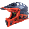 LS2 MX437 Fast Evo XCode Motorcycle Helmet Matt Fluo Orange Blue-1