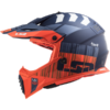 LS2 MX437 Fast Evo XCode Motorcycle Helmet Matt Fluo Orange Blue-2
