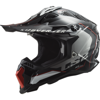 LS2 MX700 Subverter Arched Motorcycle Helmet Black Silver Titanium-1