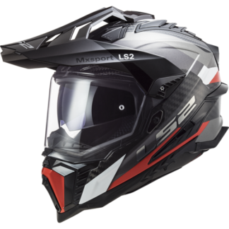 LS2 MX701 C Explorer Frontier Motorcycle Helmet Gloss Titanium Red-1