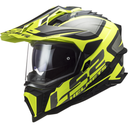 LS2 MX701 Explorer Alter Motorcycle Helmet Matt Black H-V Yellow-1