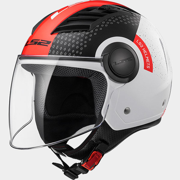 LS2 OF562 Airflow Condor Motorcycle Helmet – White Black Red, Motorcycle Helmets, Gloves, Clothing, Armour, Luggage